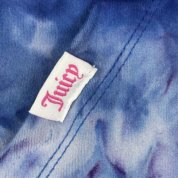 Juicy Couture Sport Womens Full Zip Athletic Jacket L Mock Neck Pockets Tie Dye - Picture 4 of 9